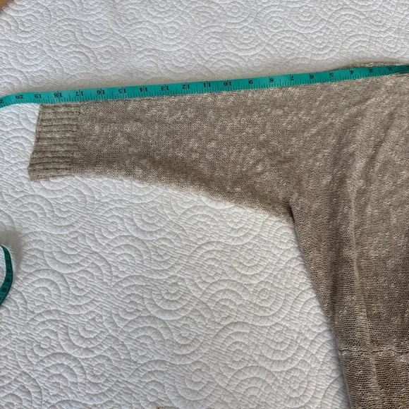 Eileen Fisher Black and Cream Textured Knit Top Linen/Cotton blend Large - Picture 8 of 10